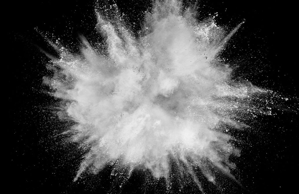White powder explosion