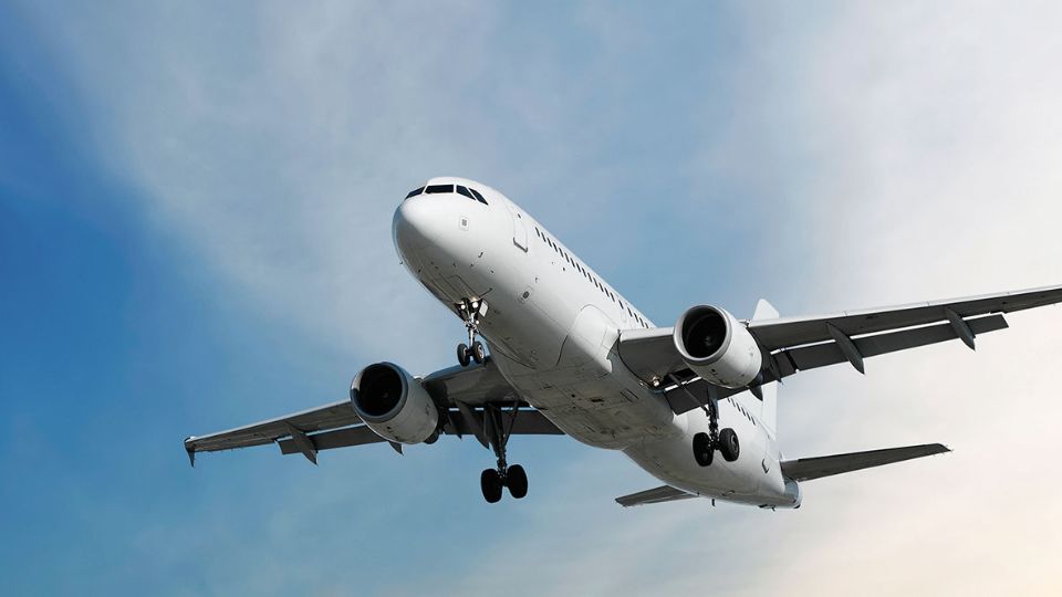 Commercial passenger aircraft as seen from below