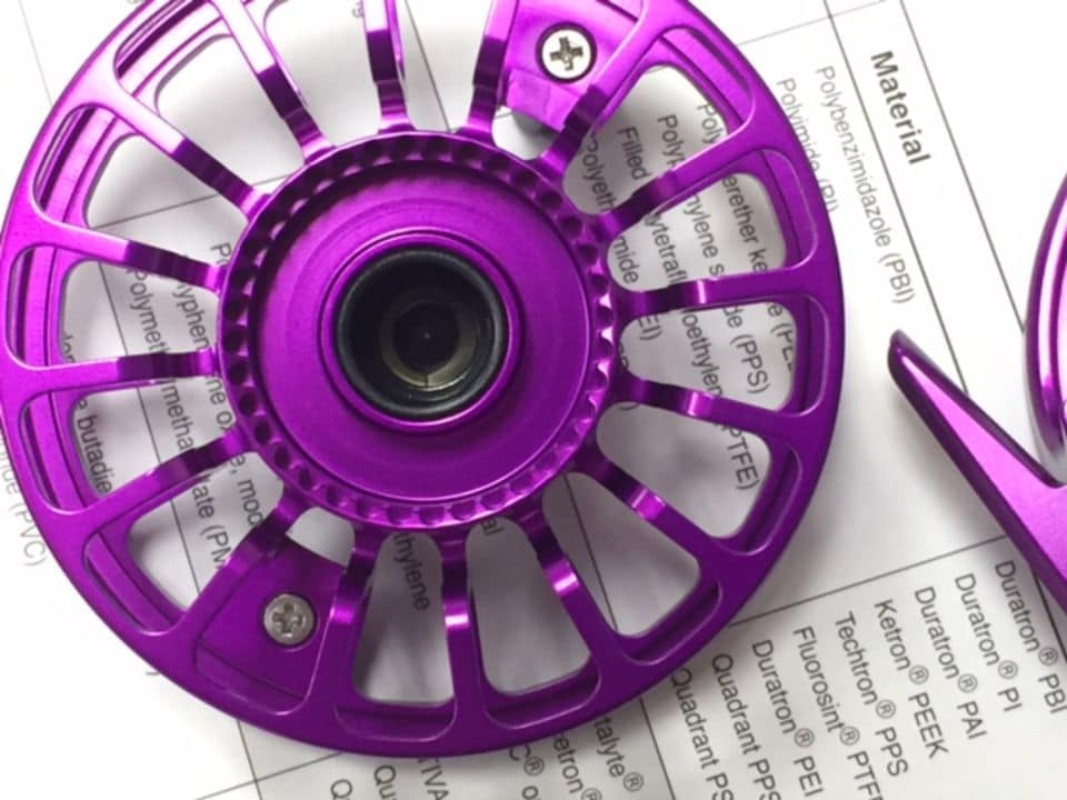 Plastic spindle bushing in a fly fishing reel made from Ketron® HPV PEEK